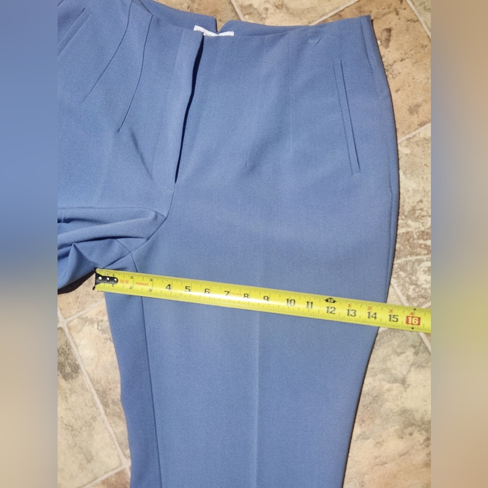 NINE WEST Women's High-Waist Pleated Pants- Light Blue with zipper  front Sz 14L - Picture 9 of 11